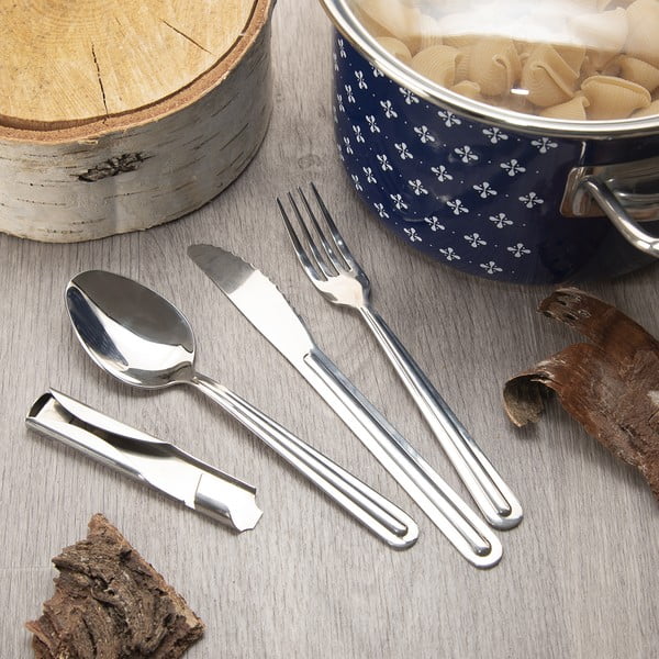 Pribor iz nerjavečega jekla v srebrni barvi 4 ks KEMP – Orion-image-1