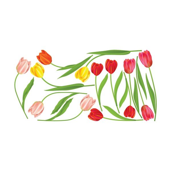Komplet stenskih nalepk Ambiance Wild Tulips-image-2