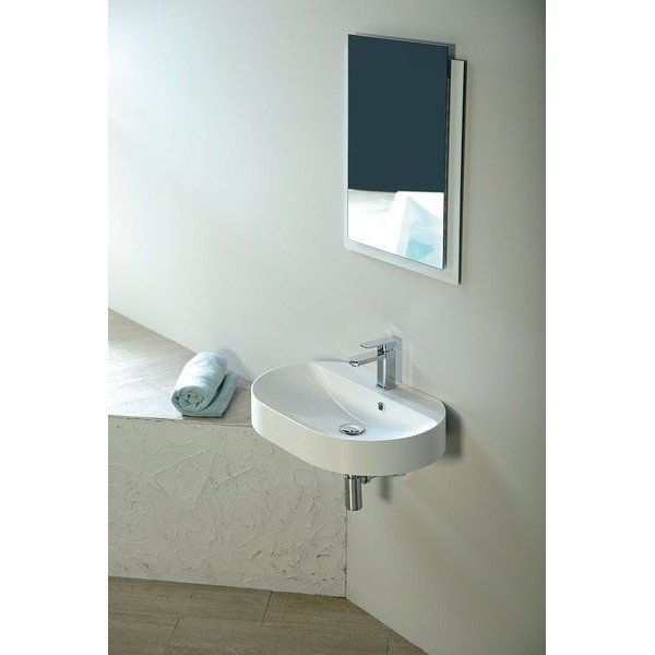 Bel umivalnik iz mineralnega kompozita 63x43 cm Helen – Sapho-image-1