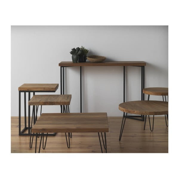 Dodatna miza s ploščo iz brestovega lesa Geese Camile , ⌀ 46 cm-image-1