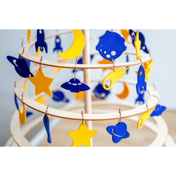 Komplet 8 rumeno-modrih božičnih okraskov iz filca Spira Medium-image-3