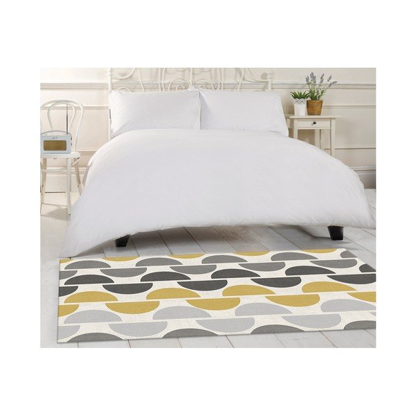 Floorita Halfmoon siva in rumena preproga, 60 x 190 cm-image-4