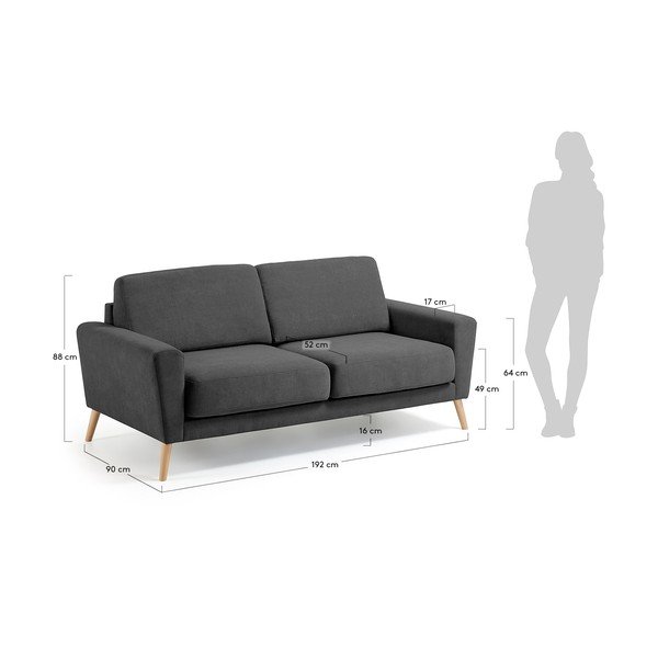 Temno siva zofa Kave Home Guy-image-3