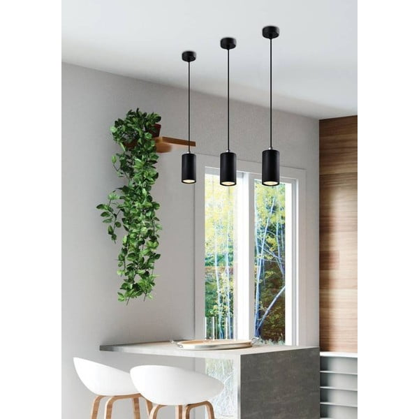 Črna viseča svetilka s kovinskim senčnikom ø 7 cm Tubo - Candellux Lighting-image-1