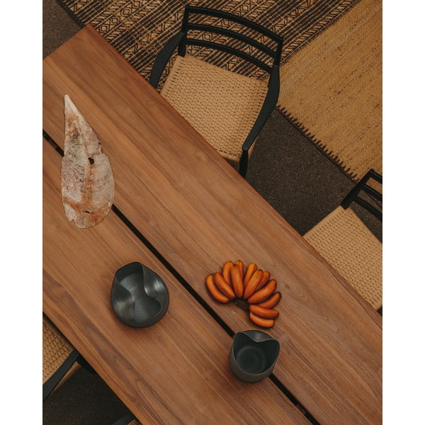 Jedilna miza iz masivnega tika v naravni barvi 100x220 cm Sashi – Kave Home-image-3