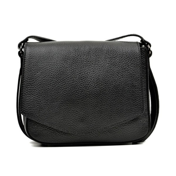 Črna usnjena torbica Carla Ferreri Metelo
