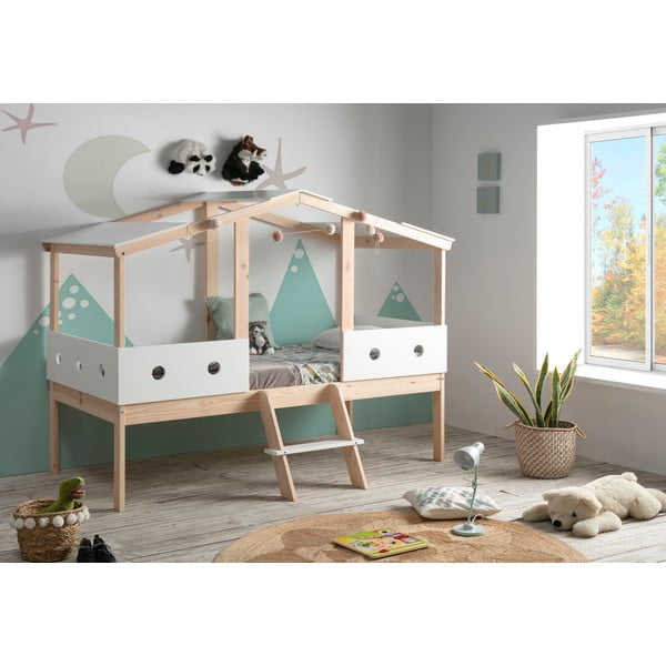 Bela dvignjena otroška postelja Marckeric Compte, 90 x 190 cm-image-1