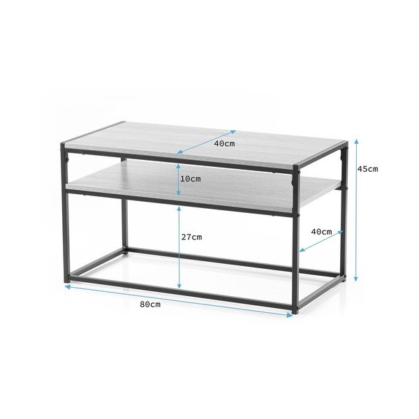 Rjava mizica z mizno ploščo v orehovem dekorju 40x80 cm Pjan – Homede-image-4