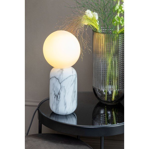 Bela namizna svetilka v marmornatem dekorju Leitmotiv Gala, višina 32 cm-image-1