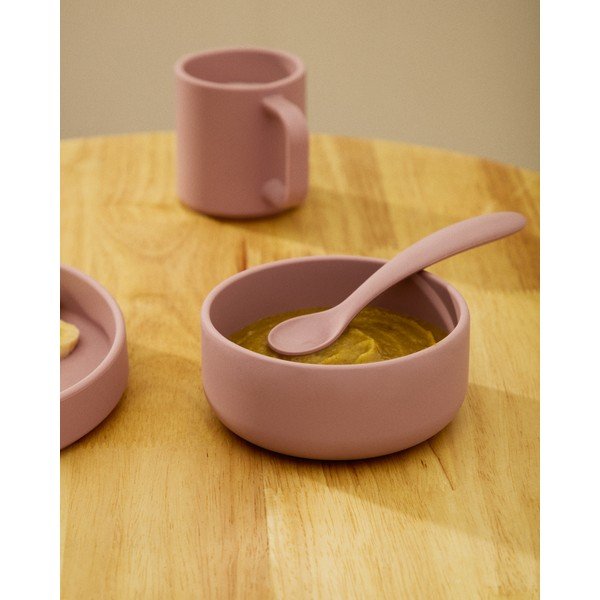 Rožnate/turkizne plastične/silikonske otroške žličke v kompletu 2 ks Lili – Kave Home-image-1