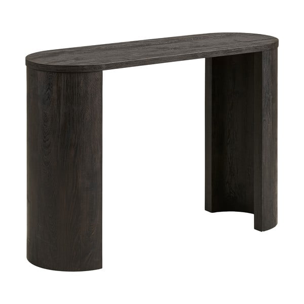 Temno rjava stranska mizica v hrastovem dekorju 38x114 cm Bibione – House Nordic