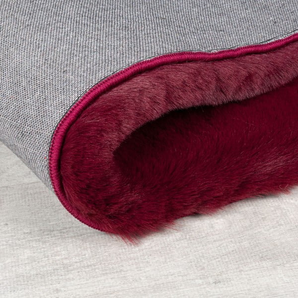 Bordo rdeče sintetično krzno 160x230 cm Ivy Luxury Fur – Flair Rugs-image-3
