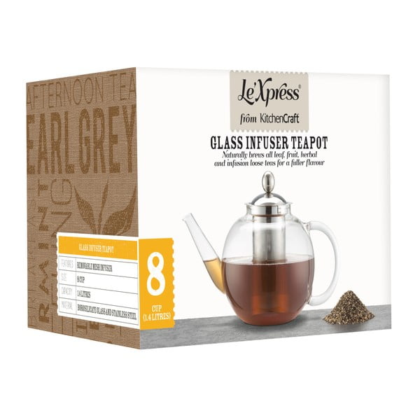 Čajnik s cedilom iz nerjavečega jekla Kitchen Craft, 1400 ml-image-2