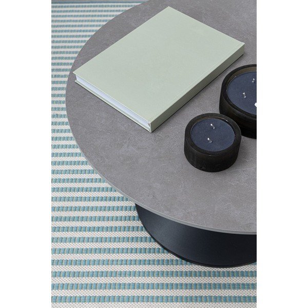 Črna okrogla klubska mizica z mizno ploščo v marmornem dekorju ø 70 cm Joona – Bizzotto-image-3