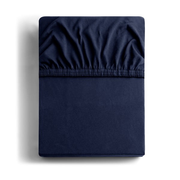 Temno modra napenjalna rjuha iz jerseyja 200x200 cm Amber – DecoKing