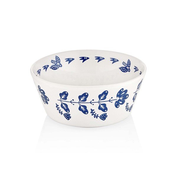Belo-modra porcelanasta skleda Mia Bloom, ⌀ 23 cm