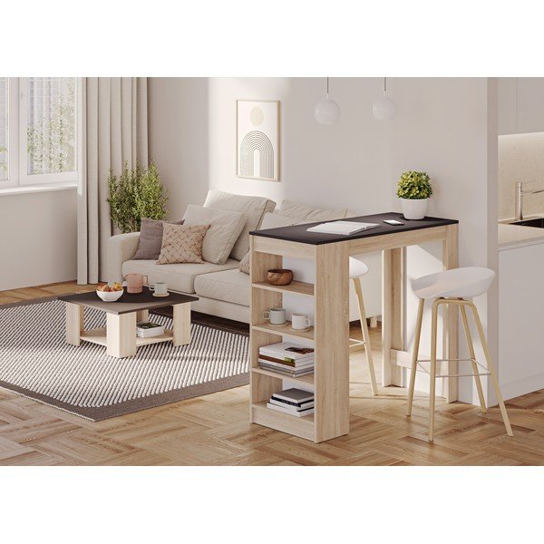 Barska miza s črno mizno ploščo 50x115 cm Aravis – TemaHome-image-1