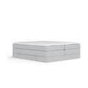 Svetlo siva boxspring postelja s prostorom za shranjevanje in brez vzglavja 160x200 cm Juniper – Maison de Rêve