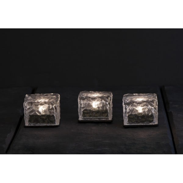 Komplet 3 zunanjih solarnih sveč Star Trading Candle Icecube, višina 5,5 cm