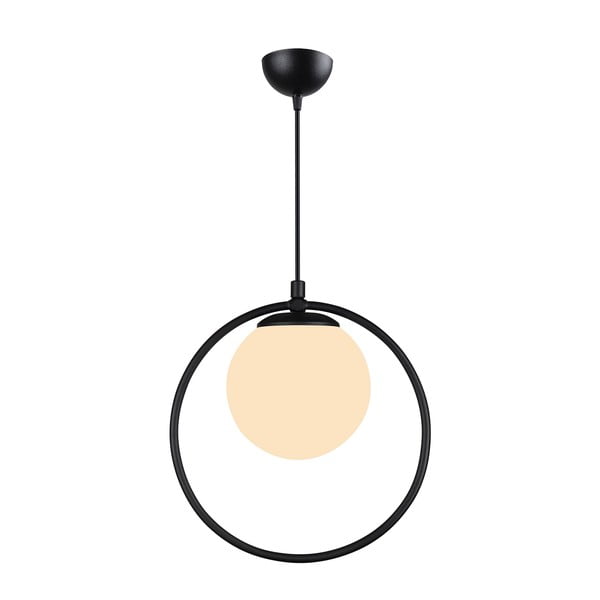 Črna kovinska viseča svetilka s steklenim senčnikom ø 15 cm Ates - Squid Lighting