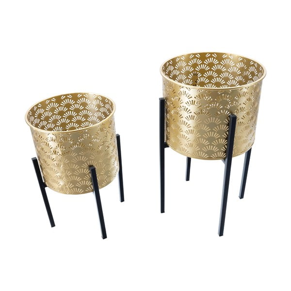 Komplet 2 zlatih stojal za cvetlične lonce Mauro Ferretti Glissy, višina 38 cm-image-3