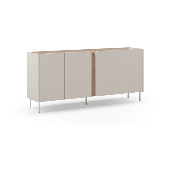 Kremno bela/naravna komoda v hrastovem dekorju 180x82x40 cm Lucile – Marckeric-image-2