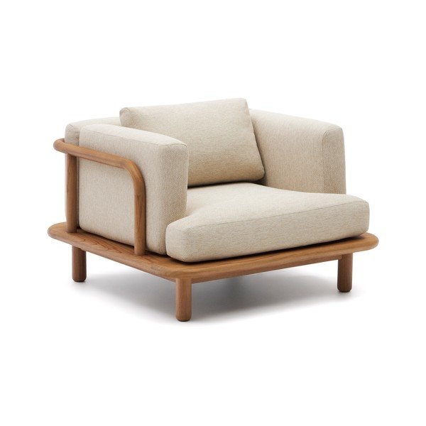 Bež/naraven vrtni fotelj iz masivnega lesa Turqueta – Kave Home