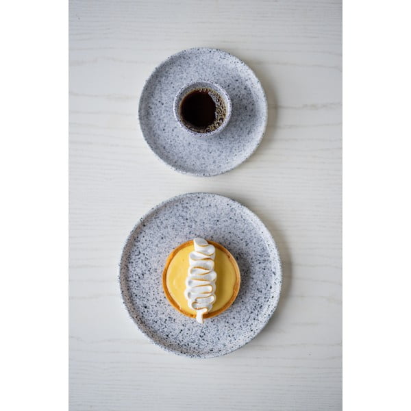 Bel in črn lončeni desertni krožnik ÅOOMI Mess, ø 17 cm-image-2