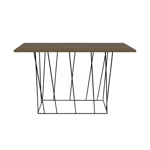 Konzolna mizica z orehovim vrhom in črnimi nogami TemaHome Helix