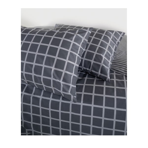 Siva podaljšana posteljnina za zakonsko posteljo iz renforce bombaža 240x220 cm Linear Calm Geometric – Mila Home Luxury-image-4