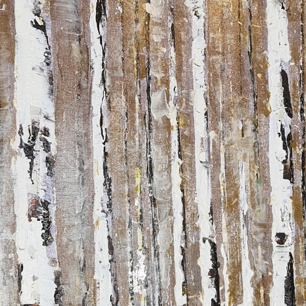 Ročno naslikana slika 70x70 cm Birch Wood – Wallity-image-3