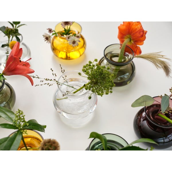 Oker rumena steklena ročno izdelana vaza (višina 9 cm) Inu – Zone-image-1