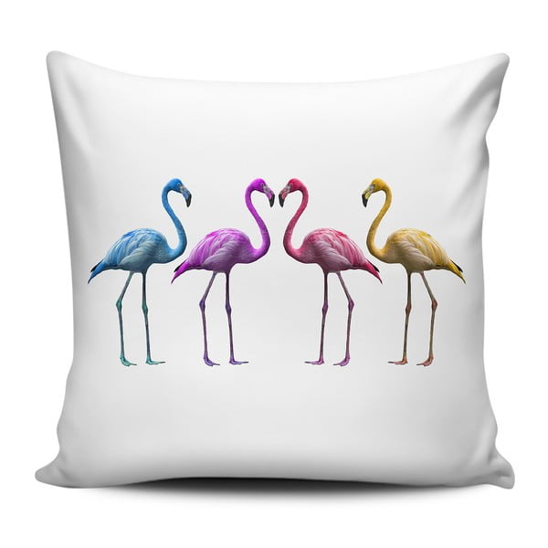 Vzglavnik Home de Bleu Barvni flamingi, 43 x 43 cm