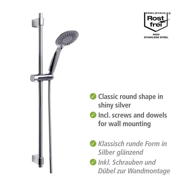 Tuš garnitura iz nerjavečega jekla v sijajno srebrni barvi 66 cm Young – Wenko-image-3