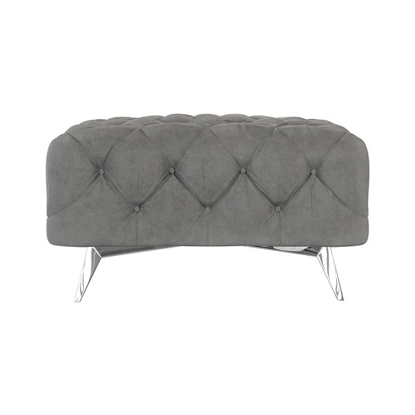 Siv žameten tabure Chelsea – Ropez