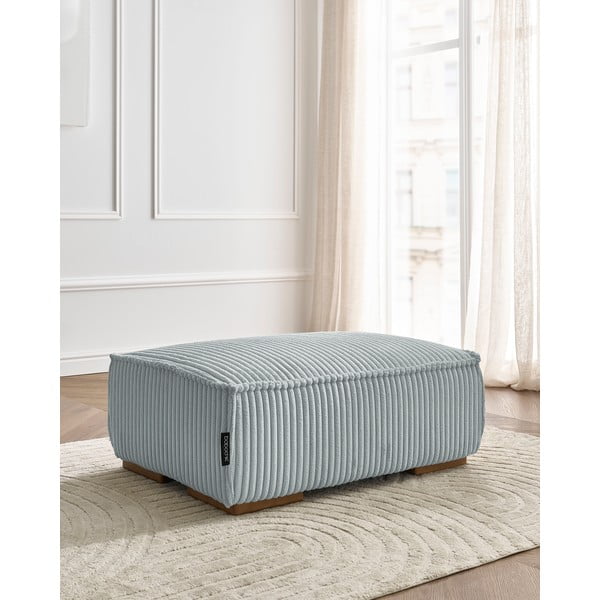 Svetlo siv tabure iz rebrastega žameta Chelsea – Bobochic Paris-image-1