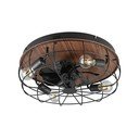 Mat črna/rjava stropna svetilka z daljinskim upravljalnikom/z ventilatorjem Trondheim – Reality
