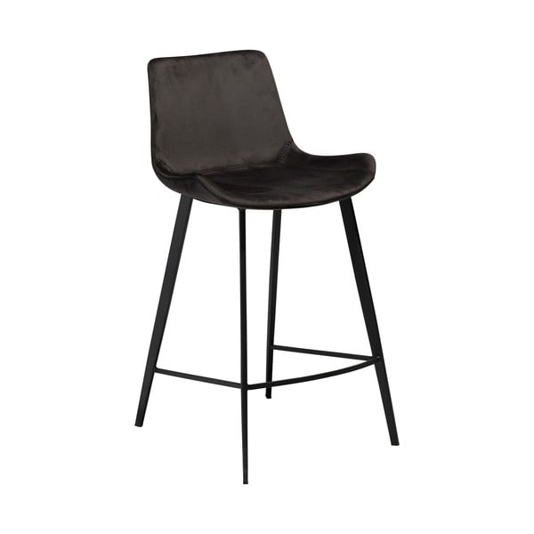 Črn barski stol DAN-FORM Denmark Hype Velvet, višina 91 cm