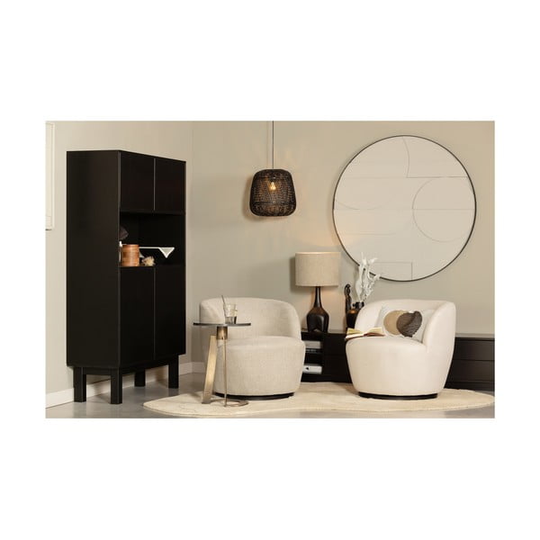 Črna omarica iz masivnega bora 110x170 cm Finca – WOOOD-image-1