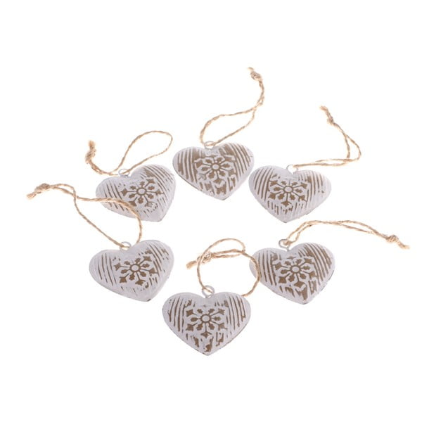 Komplet 6 dekorativnih visečih src Dakls Hearts