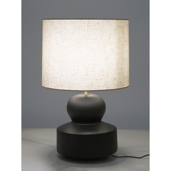 Namizna svetilka iz črne in bež keramike Westwing Collection Georgina, višina 52 cm-image-1