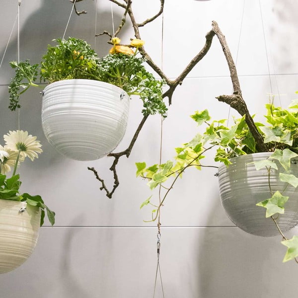 Bel keramičen cvetlični lonec Big pots Bergamo, ø 18 cm-image-1