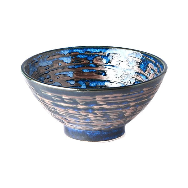 Modra keramična skleda MIJ Copper Swirl, ø 16 cm