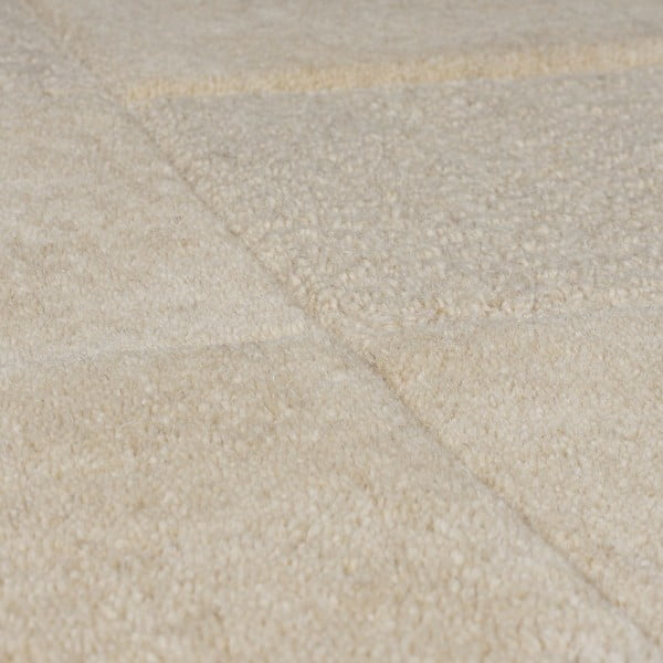 Bež ročno tkan volnen tekač 60x230 cm Checkerboard – Flair Rugs-image-3