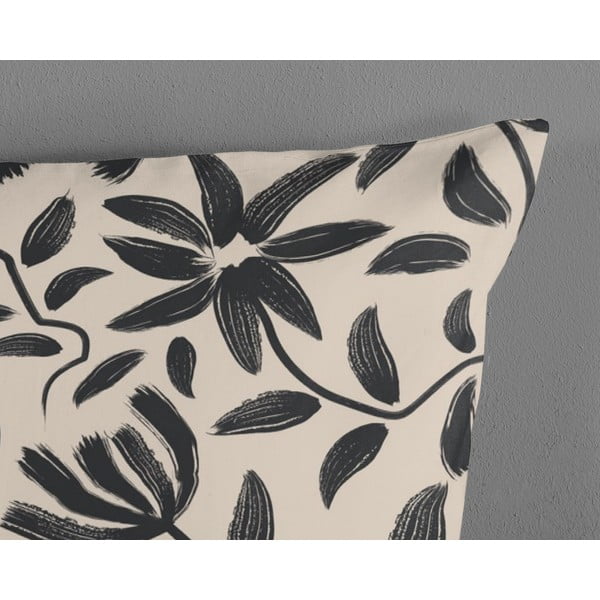 Črna/bež enojna podaljšana bombažna posteljnina 140x220 cm Emilia – Good Morning-image-3