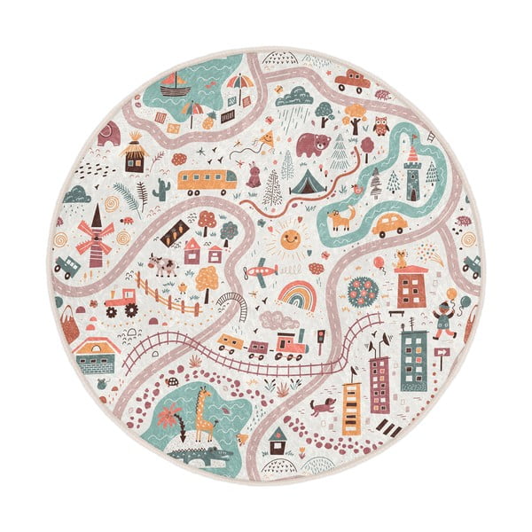 Pralna otroška igralna preproga ø100 cm Furry World – Mila Home