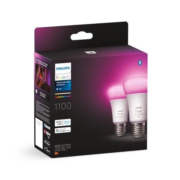 LED žarnice E27, 11 W v kompletu 2 ks White and color ambiance – Philips Hue-image-2