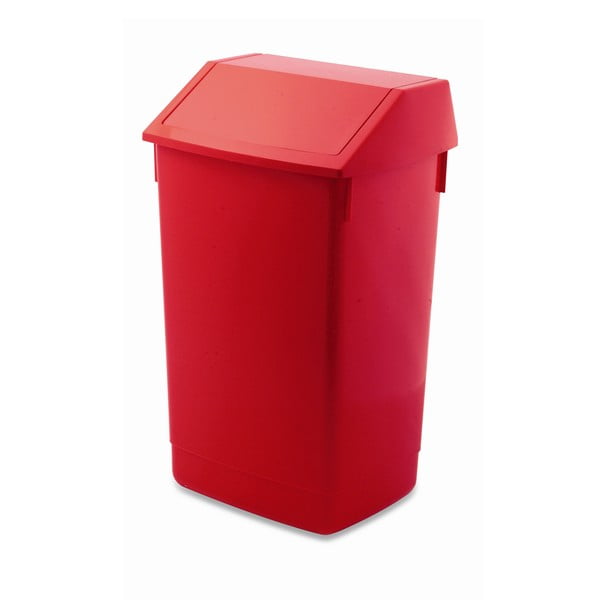 Rdeč koš za odpadke s pokrovom na tečajih Addis, 41 x 33,5 x 68 cm