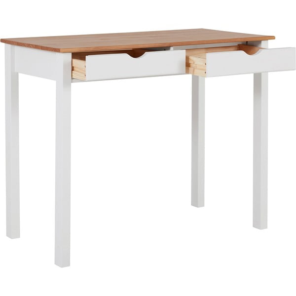 Belo-rjava delovna miza iz borovega lesa Støraa Gava, dolžina 100 cm-image-2