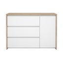 Bela komoda v hrastovem dekorju 119x84x48 cm Next – Tvilum